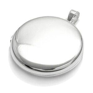 DAINTY STERLING SILVER ENGRAVABLE FLAT ROUND LOCKET. AVAILABLE IN 4 SIZES.